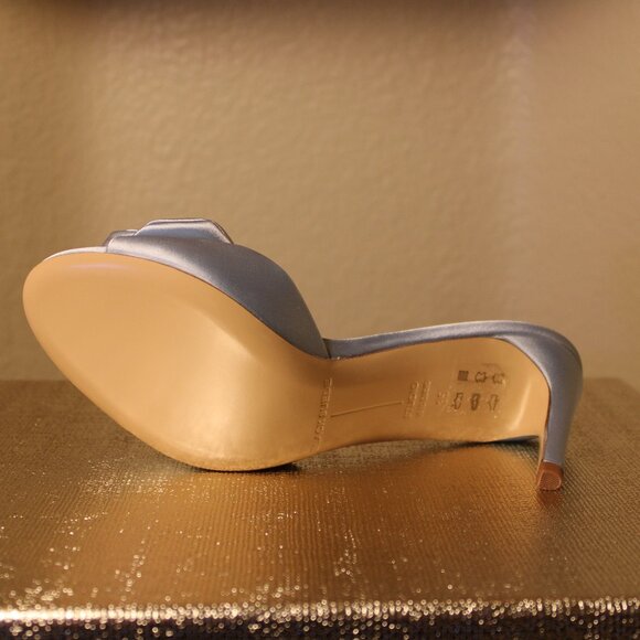 Black Suede Studio - Josey 65 - Blue Fog Satin - Heeled Sandal - Picture 5 of 9